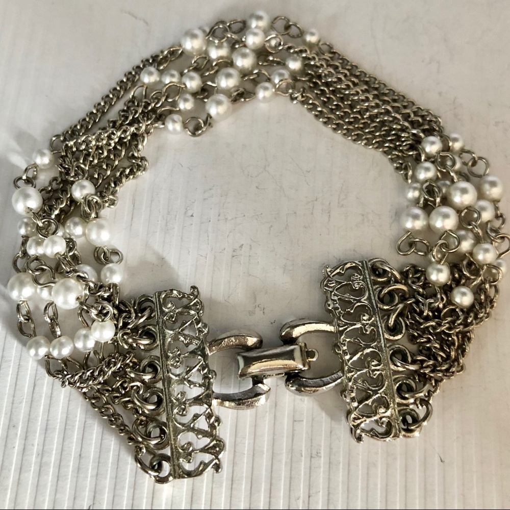 6-Strand Silver Chain Bracelet